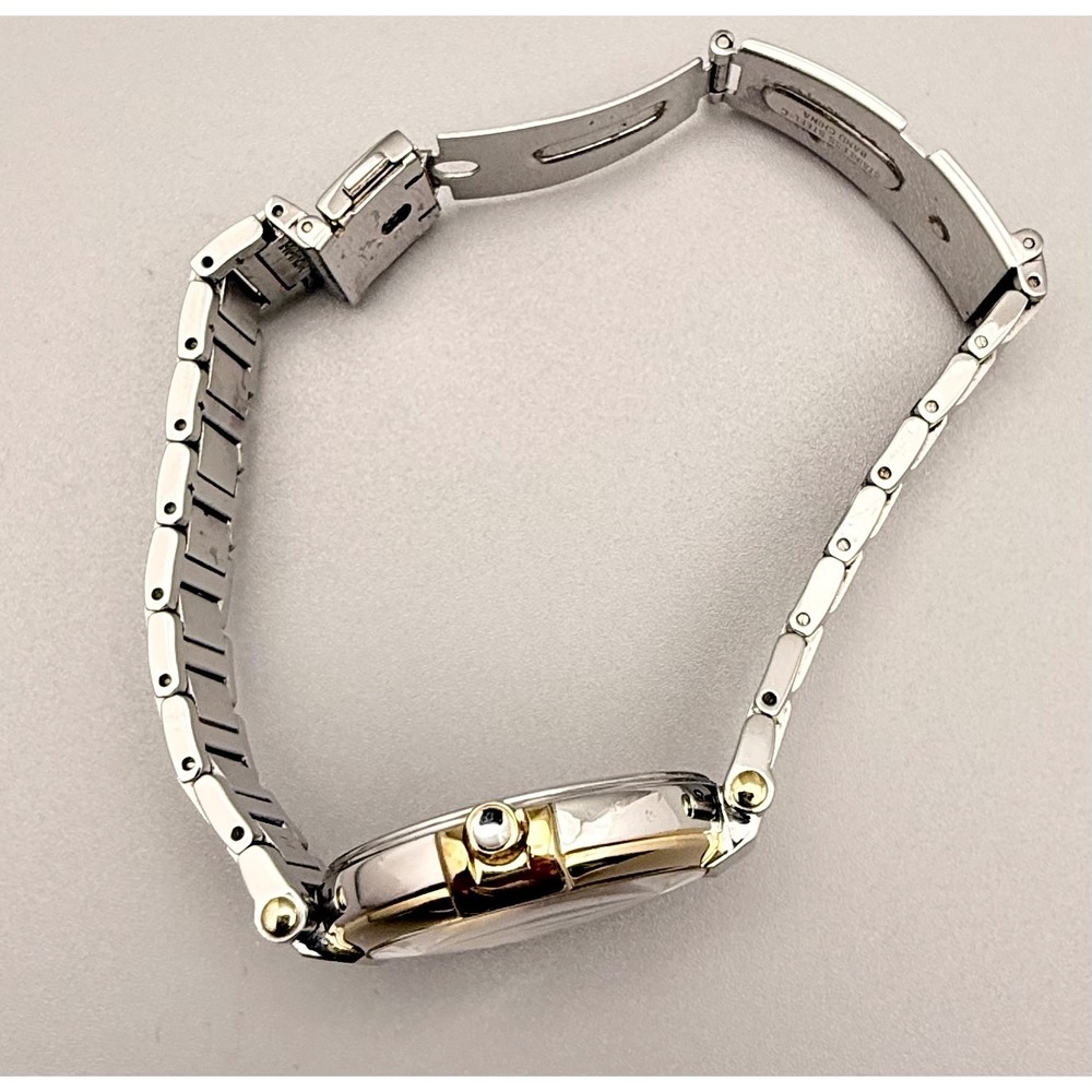 Seiko Solar Women's Two Tone Watch V117-0CF0 Roman Numeral Date Bracelet - Picture 9 of 11